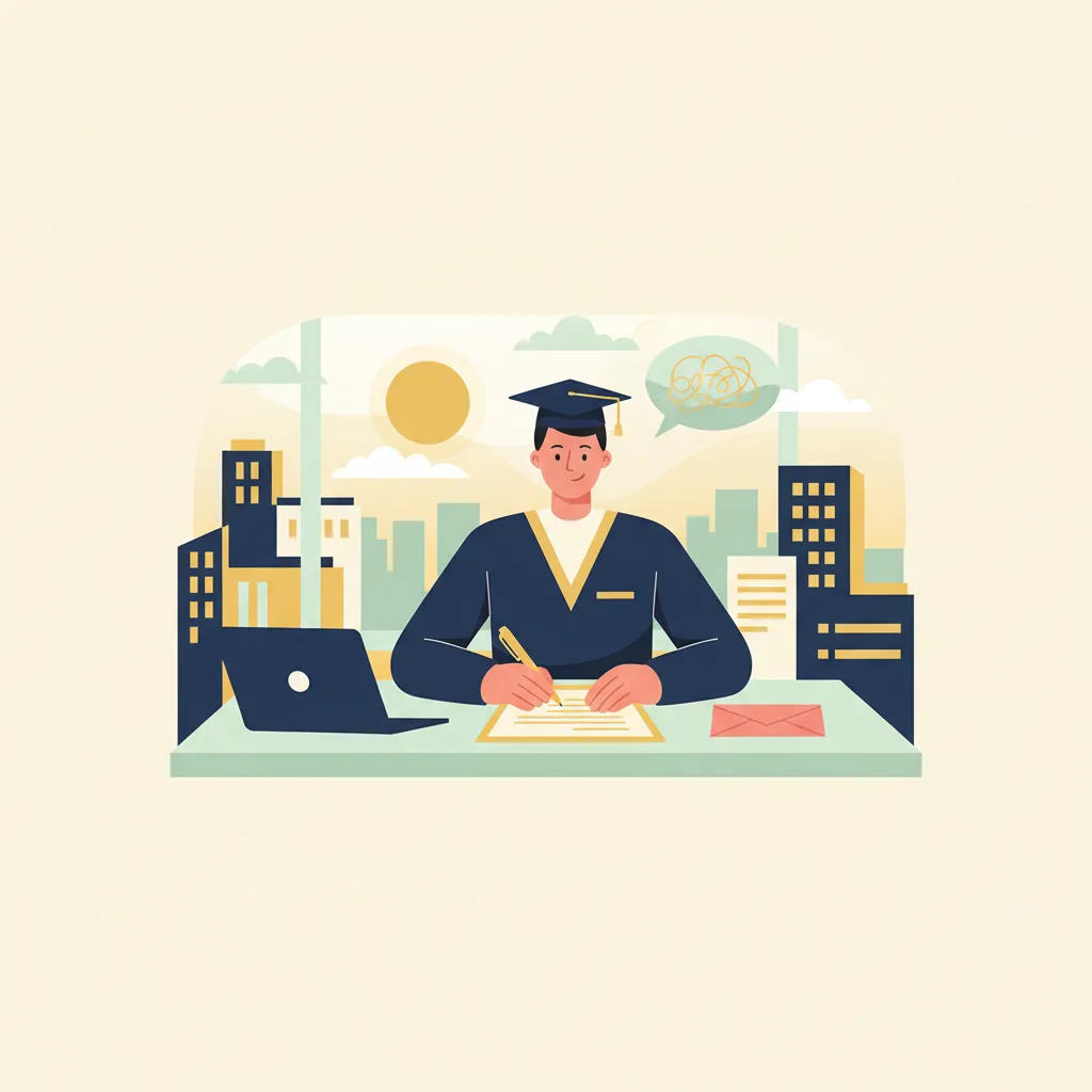 A GradIRL illustration for the Cover Letter Starter